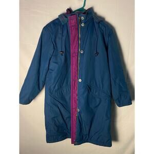 Vintage L.L. Bean Wool Blend Lined Coat Parka Jacket Full Zip Pockets Medium